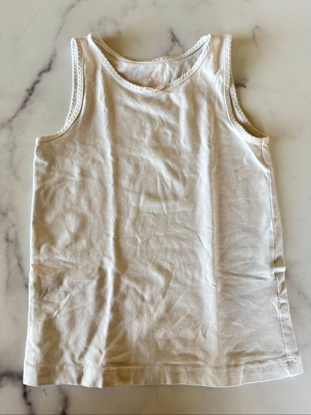 H&M tank top cream girls 4-5 year undershirt layering basic staple top soft